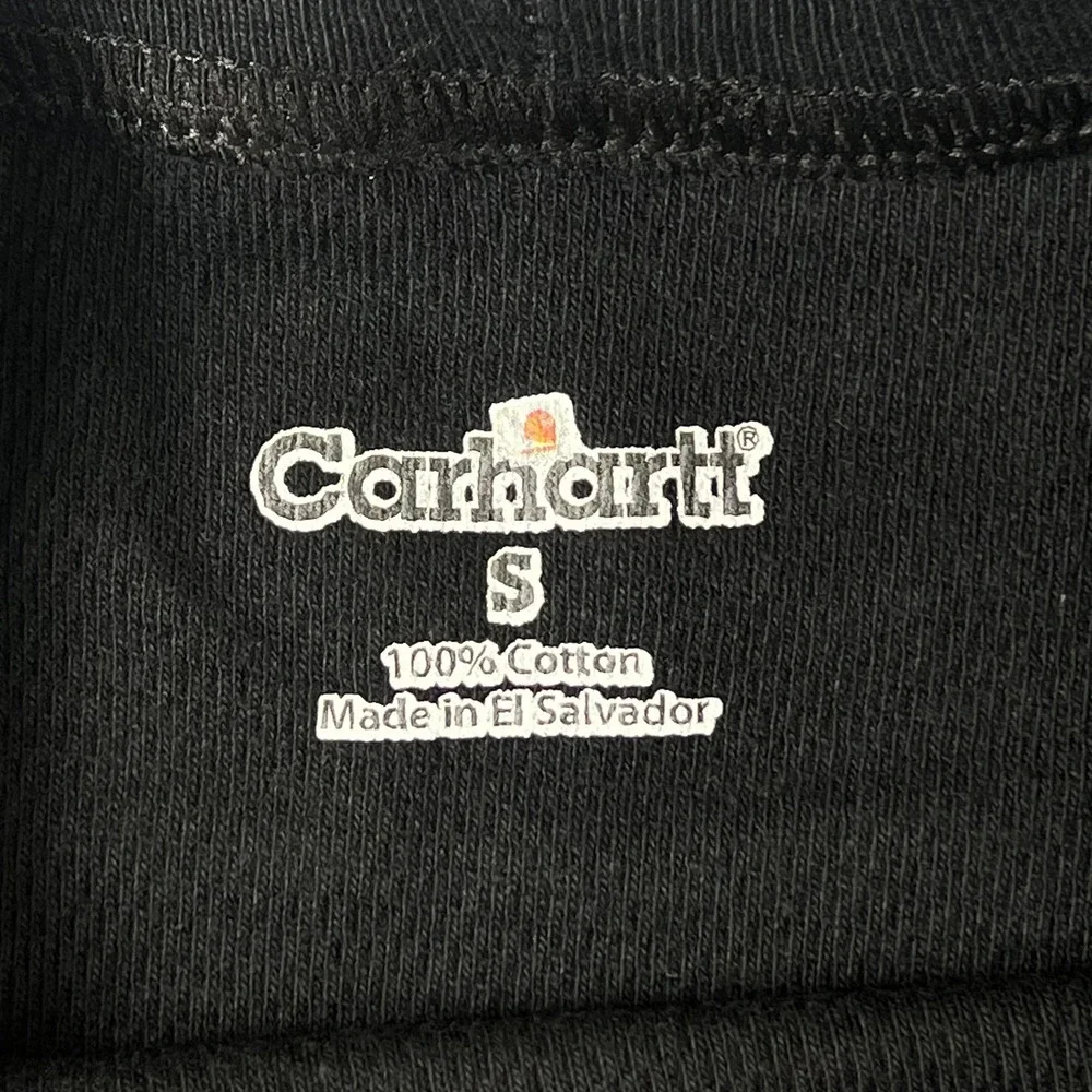 Carhartt Heavyweight Cotton Thermal‎ Crewneck Top Black Men's Size S VTG NWT - Picture 6 of 16